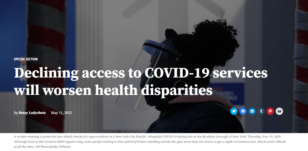 Ending emergencies will lead to renewed health equity&nbsp;issues