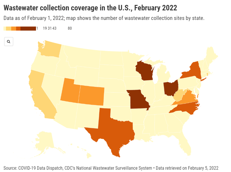 The CDC is finally publishing wastewater data—but only ten states are well-represented